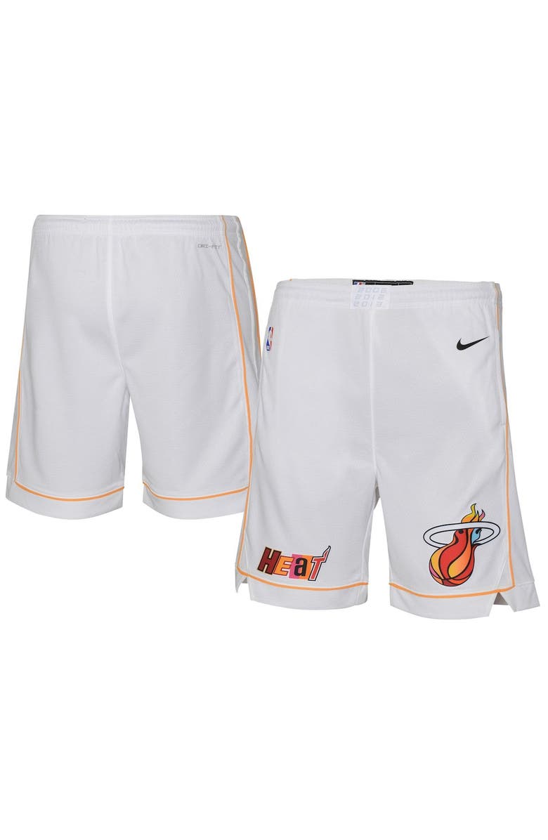 Jordan Brand Youth Jordan Brand White Miami Heat 2022/23 City Edition Swingman Shorts, Main, color, 