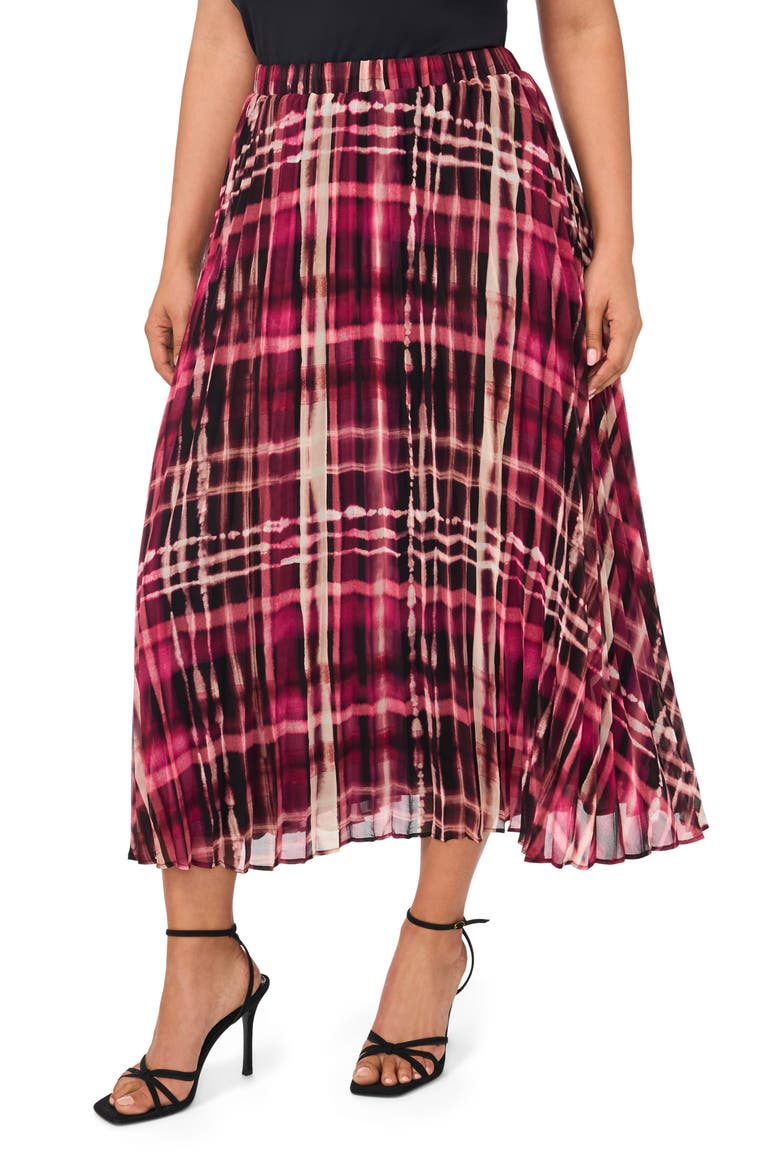 Pleated Georgette Skirt, Main, color, MAGENTA PURPLE
