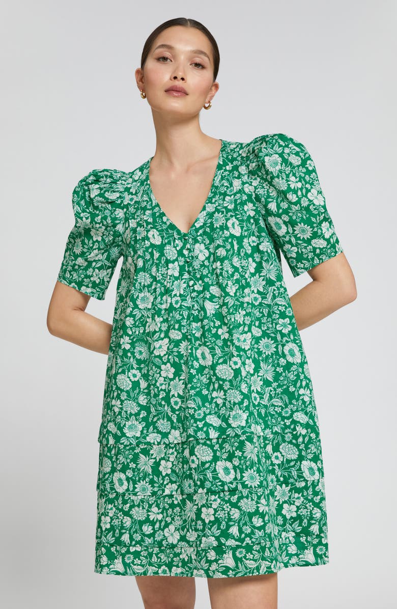 & Other Stories Print Pintuck Puff Sleeve Dress, Alternate, color,
