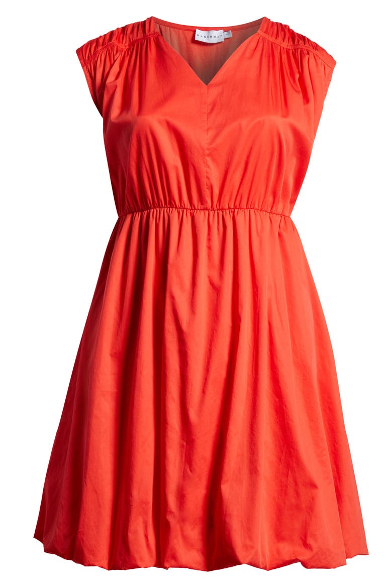 Arla Bubble Hem Cotton Dress, Alternate, color, POPPY RED