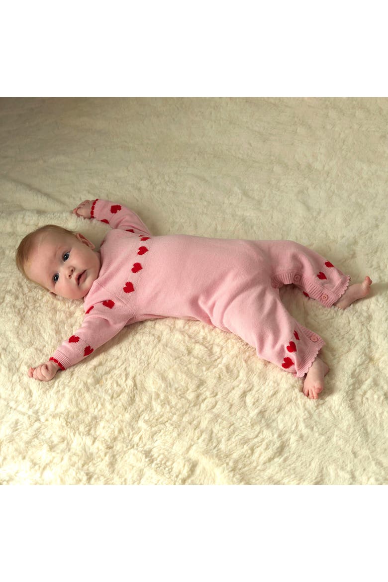 Heart Intarsia Playsuit, Alternate, color, Pink
