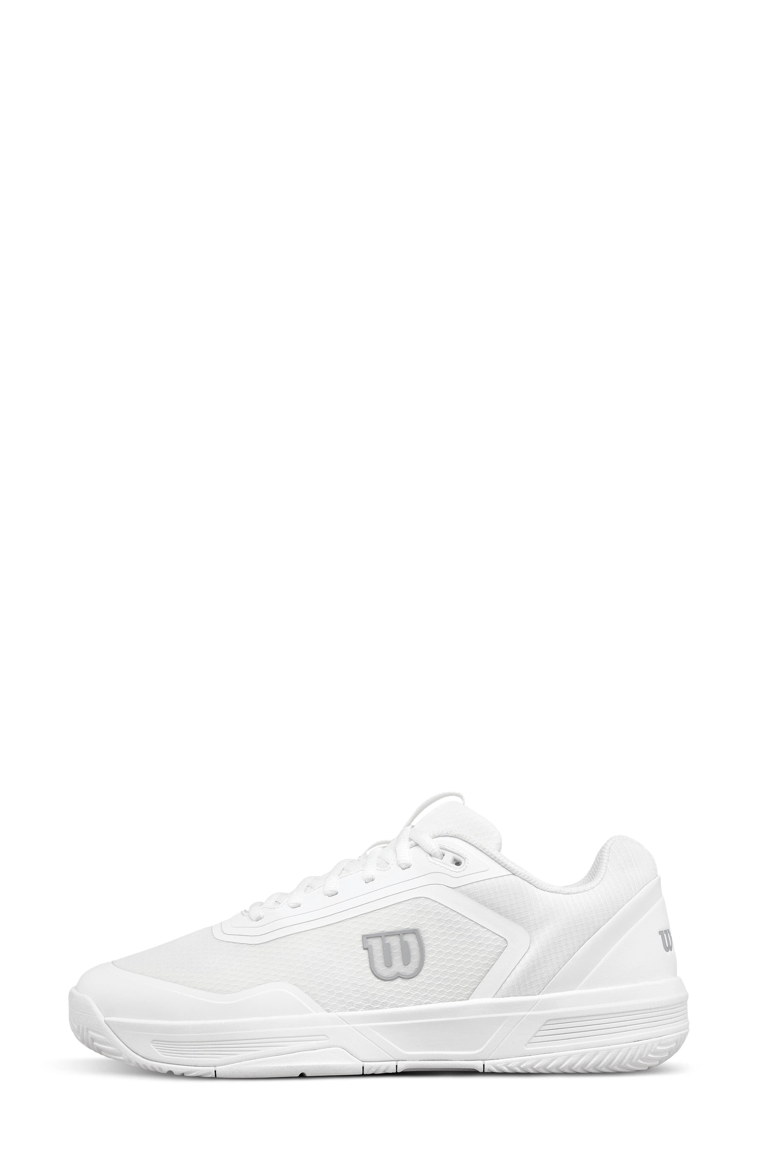 CourtGlide Tennis Sneaker, Alternate, color, WHITE / WHITE / SILVER