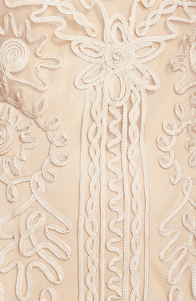 JS Collections Soutache Mesh Sheath Dress, Alternate, color, 