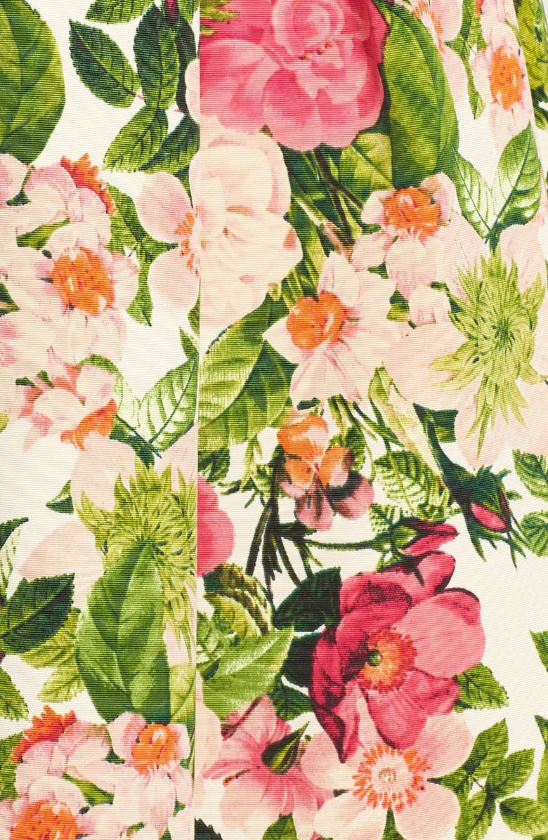 Eliza J Floral Print Faille Midi Skirt, Alternate, color, 