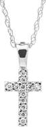 Mignonette 14k White Gold & Diamond Cross Necklace