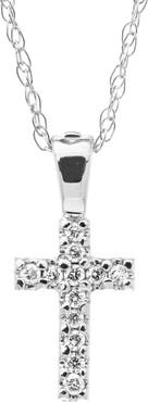 Mignonette 14k White Gold & Diamond Cross Necklace