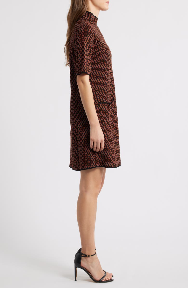 Julia Jordan Geo Print Sweater Dress, Alternate, color, Black Multi