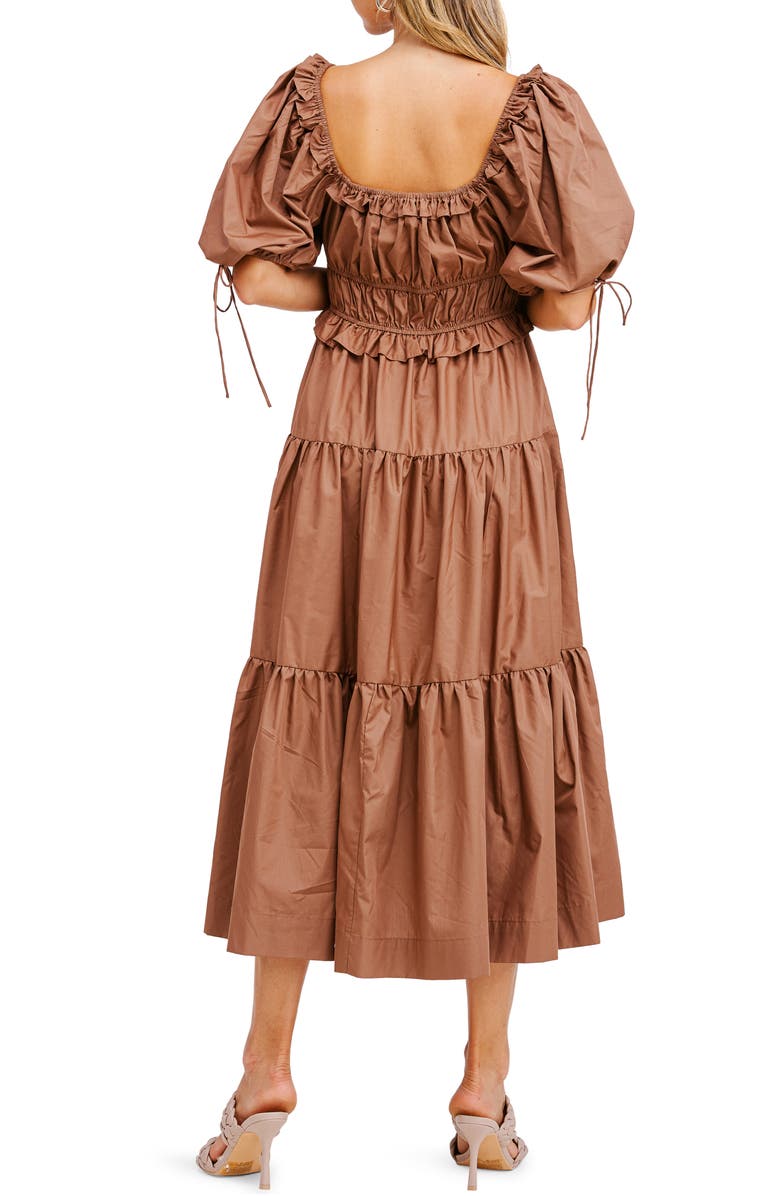 En Saison Tiered Poplin Midi Dress, Alternate, color,