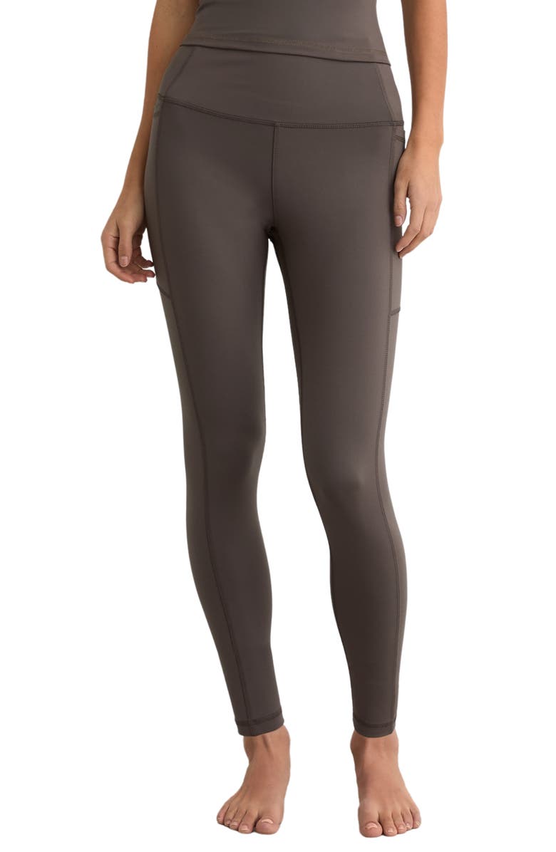 Reiss Lennie High Waist Leggings, Main, color, Taupe Brown