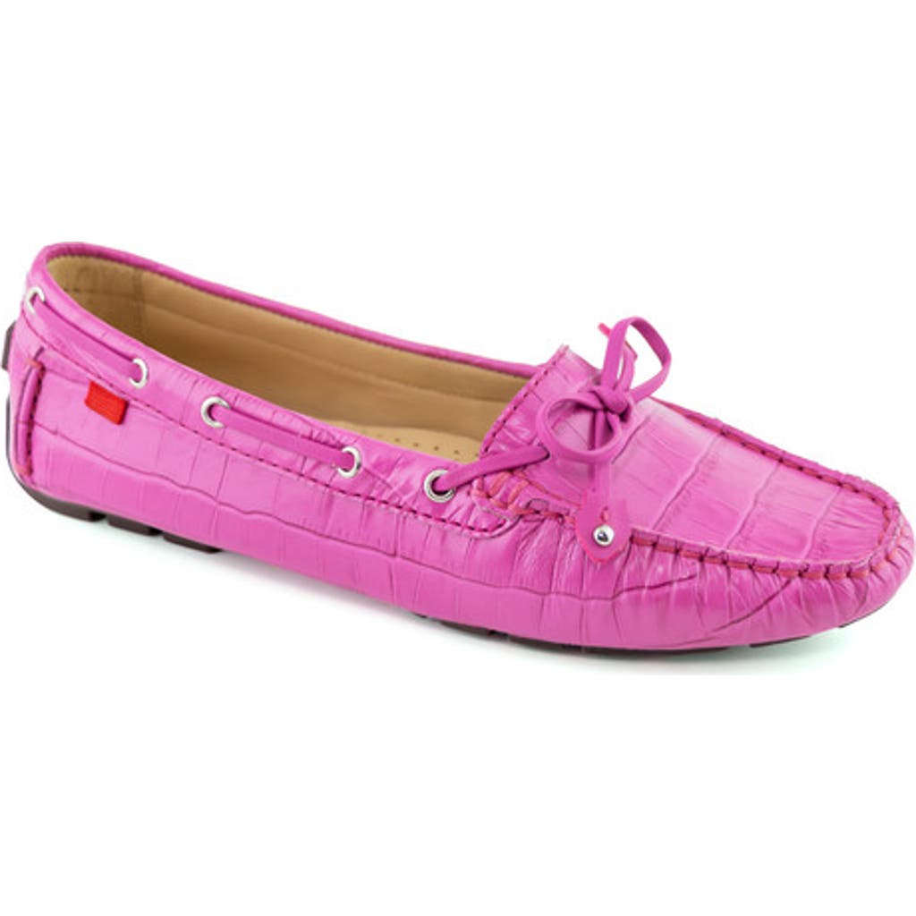 Marc Joseph New York Cypress Hill Croco Tiebow Driver Loafer In Purple