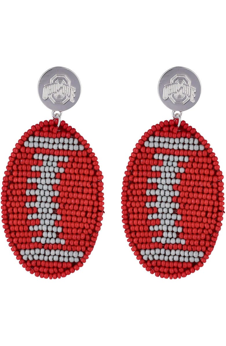 EMERSON STREET Ohio State Buckeyes Touchback Earrings, Main, color, 