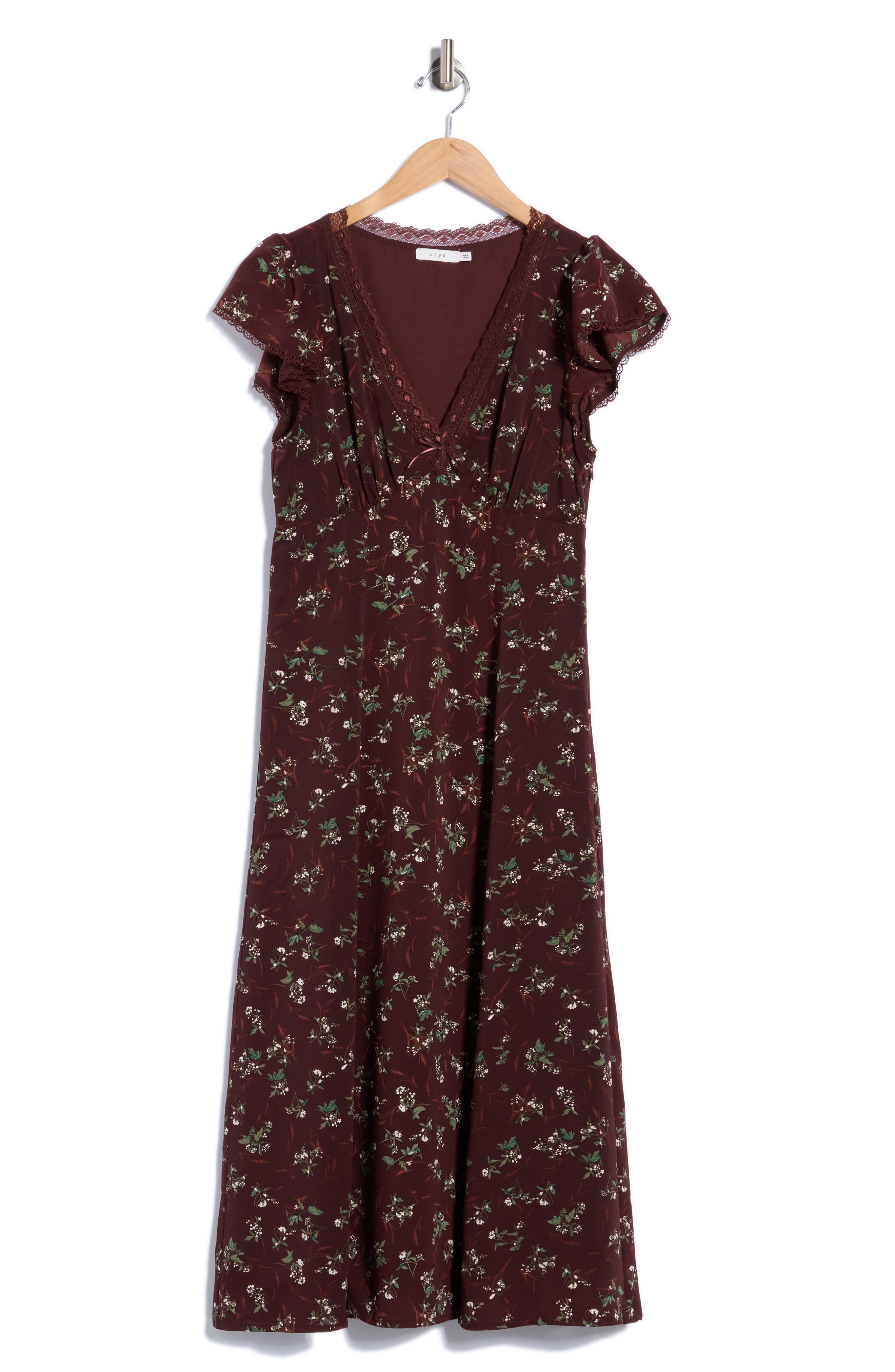 Lush Floral V-Neck Minidress (Women) | Nordstromrack