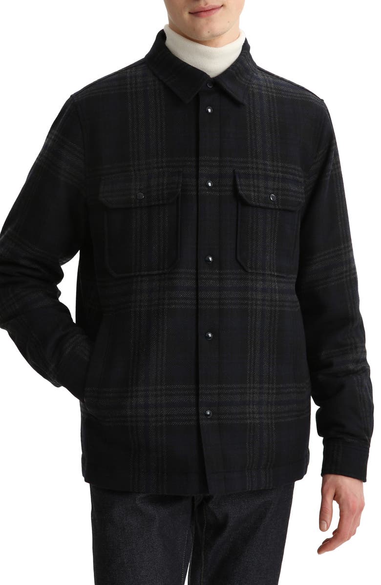 Woolrich Quilted Down Check Overshirt, Main, color, 