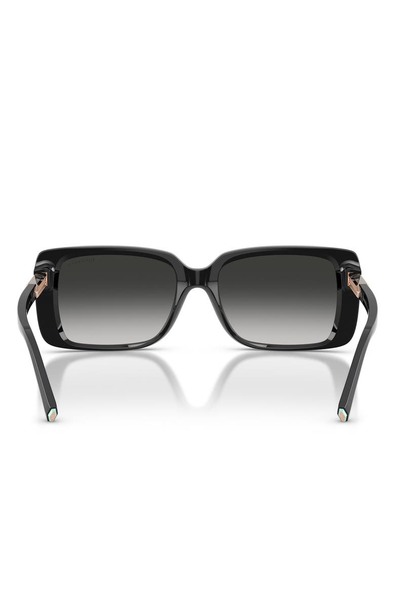 Tiffany & Co. 55mm Gradient Rectangular Sunglasses, Alternate, color, Black / Gray Gradient