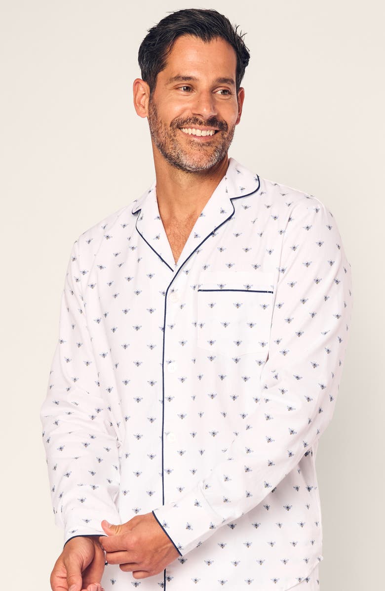 Petite Plume Buzzing Bees Cotton Pajamas, Alternate, color, White