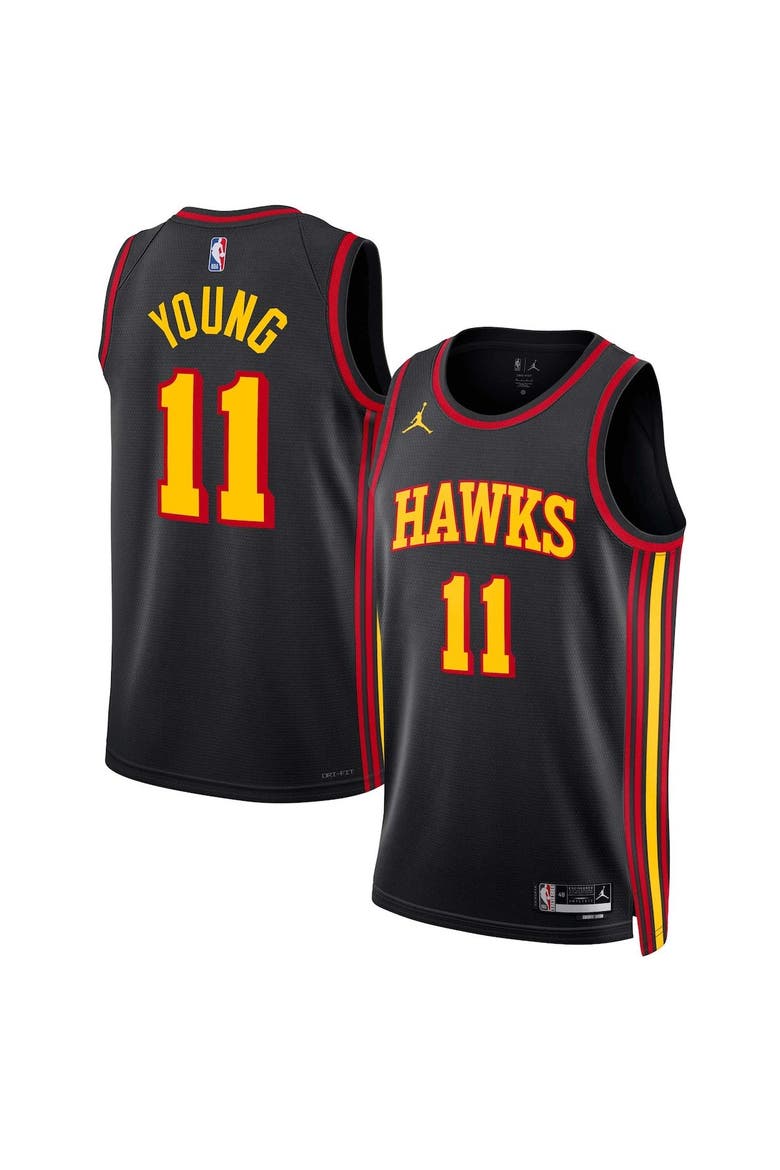 Unisex Jordan Brand Trae Young Black Atlanta Hawks Swingman Jersey - Statement Edition, Main, color, Black