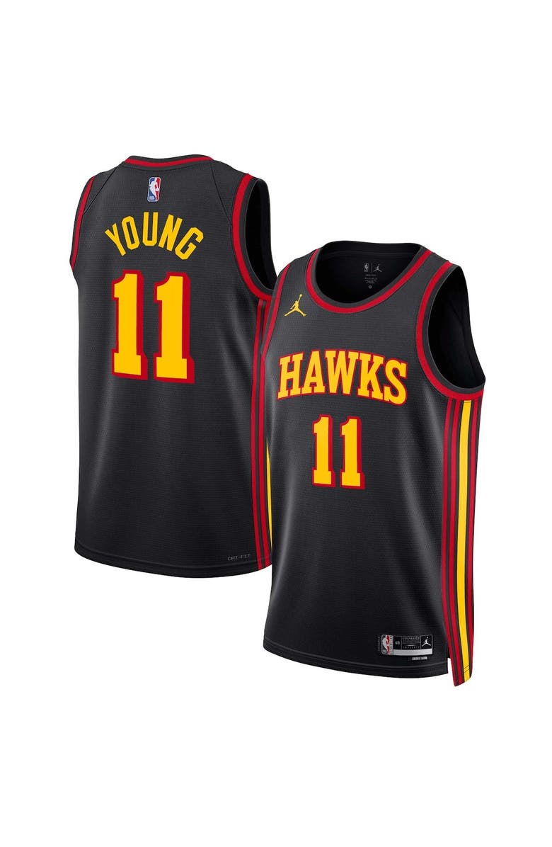 Jordan Brand Unisex Jordan Brand Trae Young Black Atlanta Hawks Swingman Jersey - Statement Edition, Main, color, Black