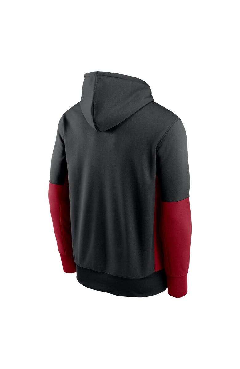 Nike Men's Nike Black Arizona Cardinals Color Block Fleece Performance Pullover Hoodie, Alternate, color, 