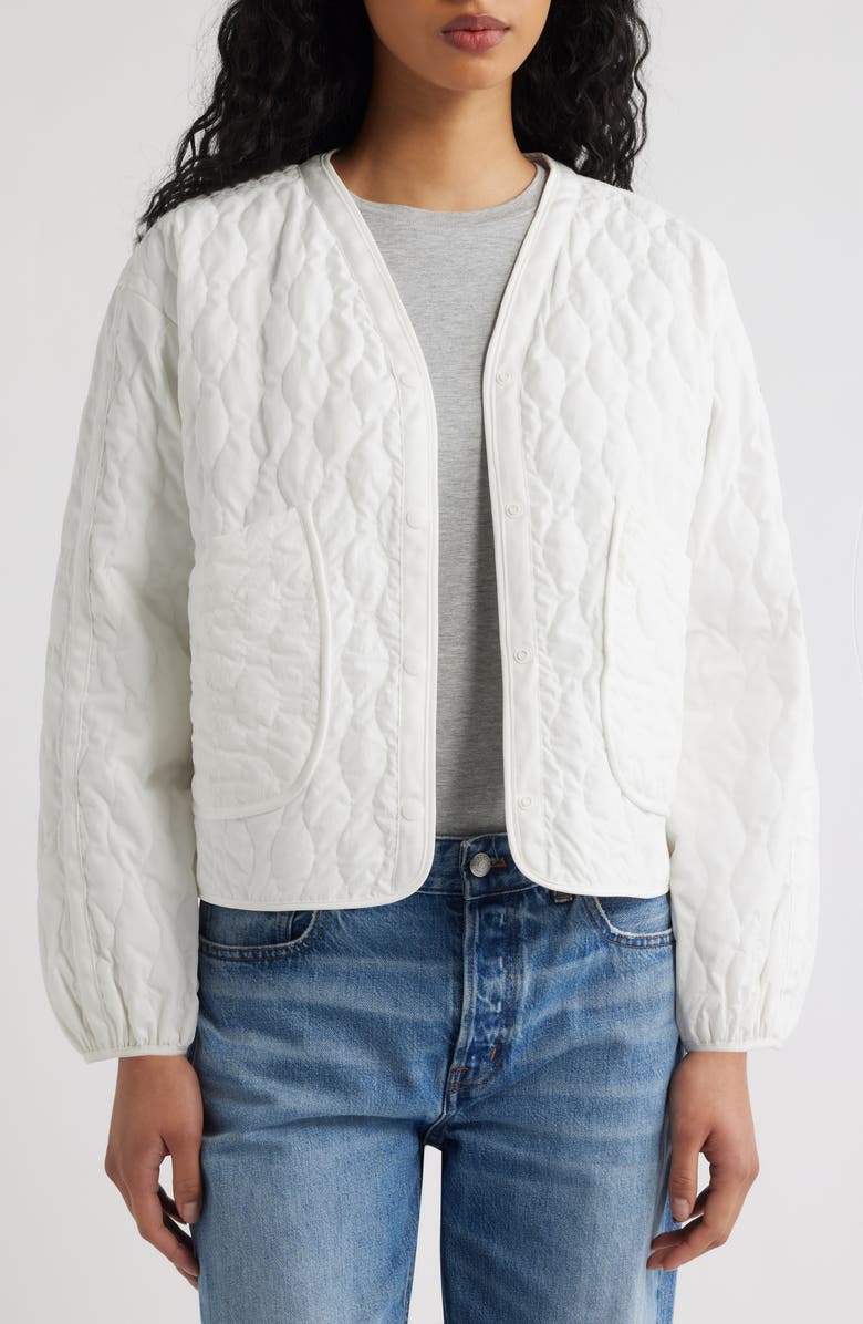Save The Duck Fara Water Resistant Quilted Jacket, Alternate, color, Off White