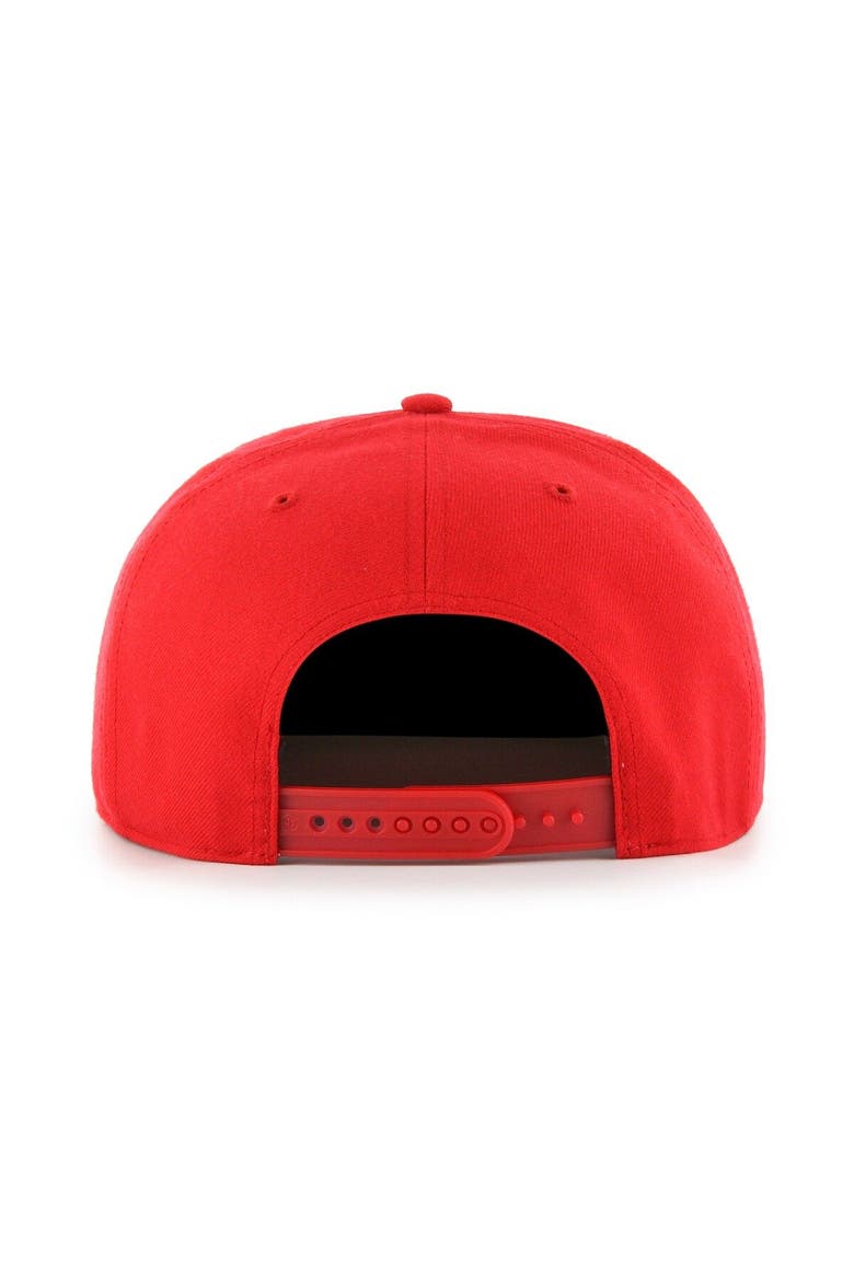 Men's '47 Red Portland Trail Blazers High Post Captain Snapback Hat, Alternate, color, Red