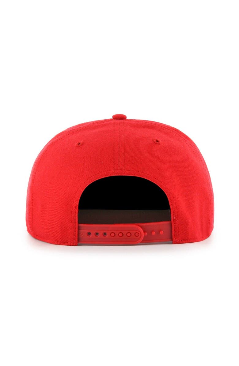 '47 Men's '47 Red Portland Trail Blazers High Post Captain Snapback Hat, Alternate, color,