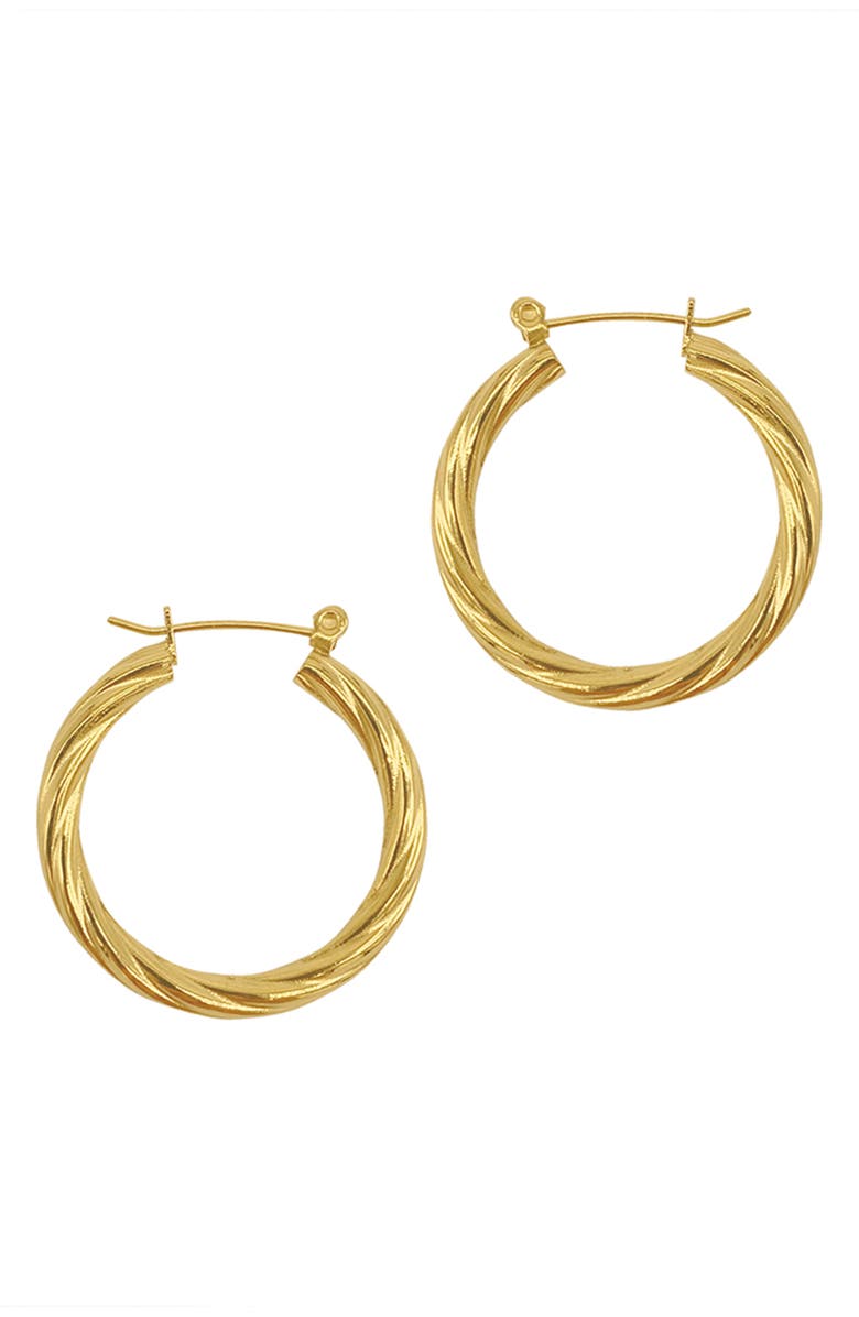 Adornia Water Resistant Twist Hoop Earrings, Main, color,