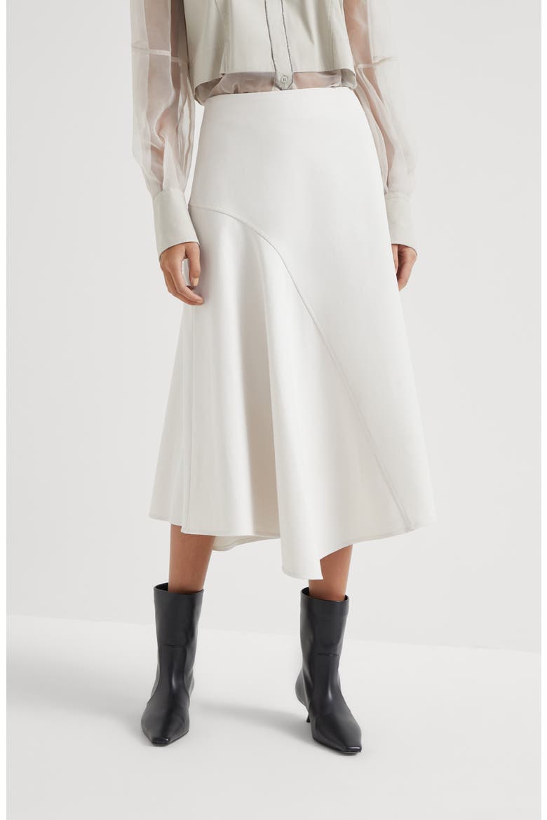 Asymmetric skirt, Alternate, color, Snow