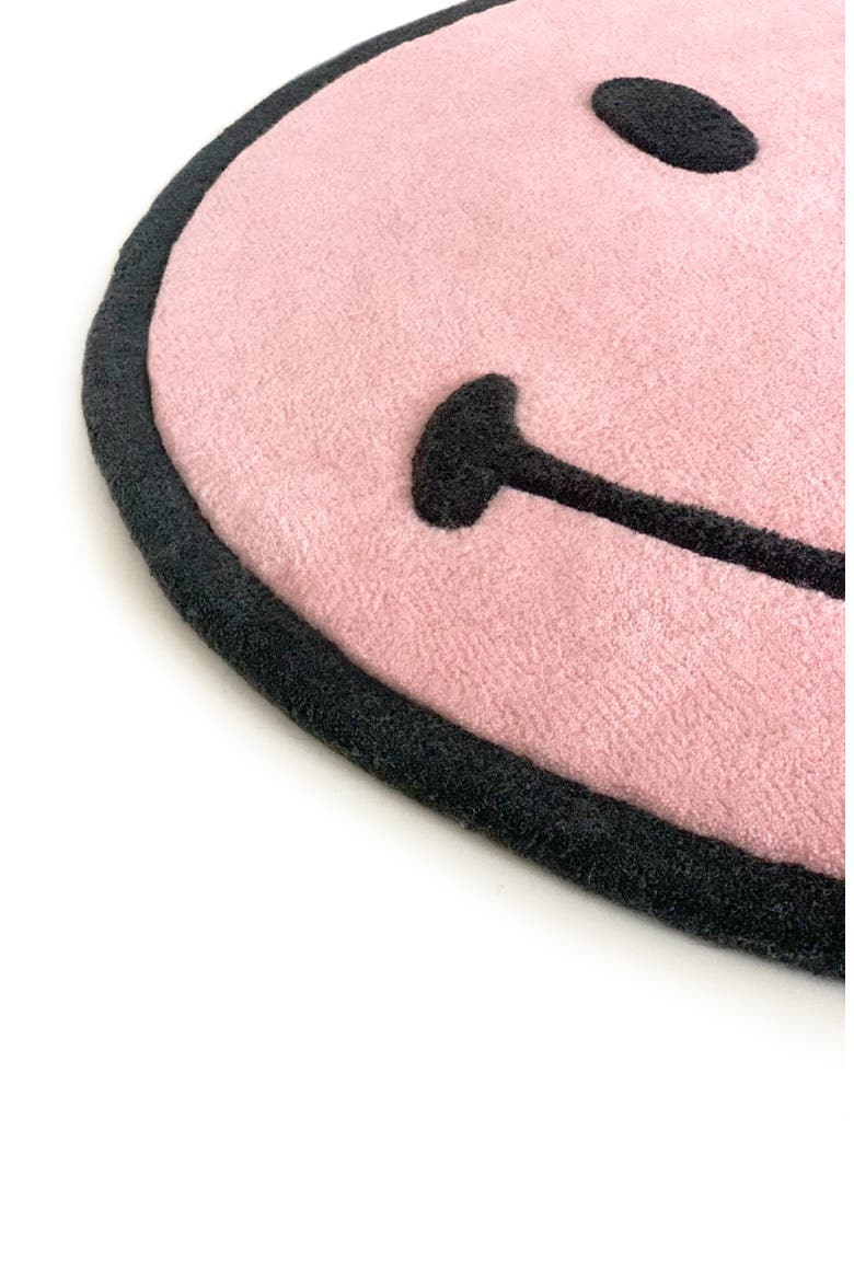 Smiley Rug, Alternate, color, PINK