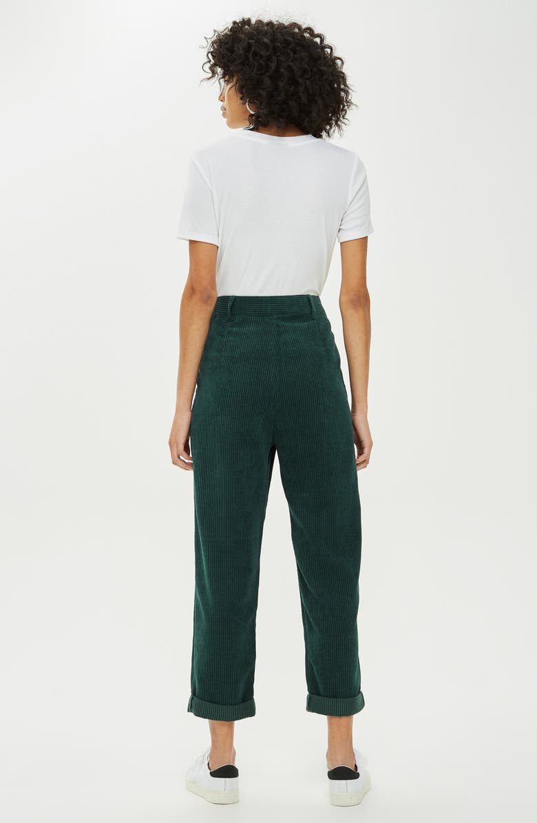 Topshop Corduroy Peg Trousers, Alternate, color,