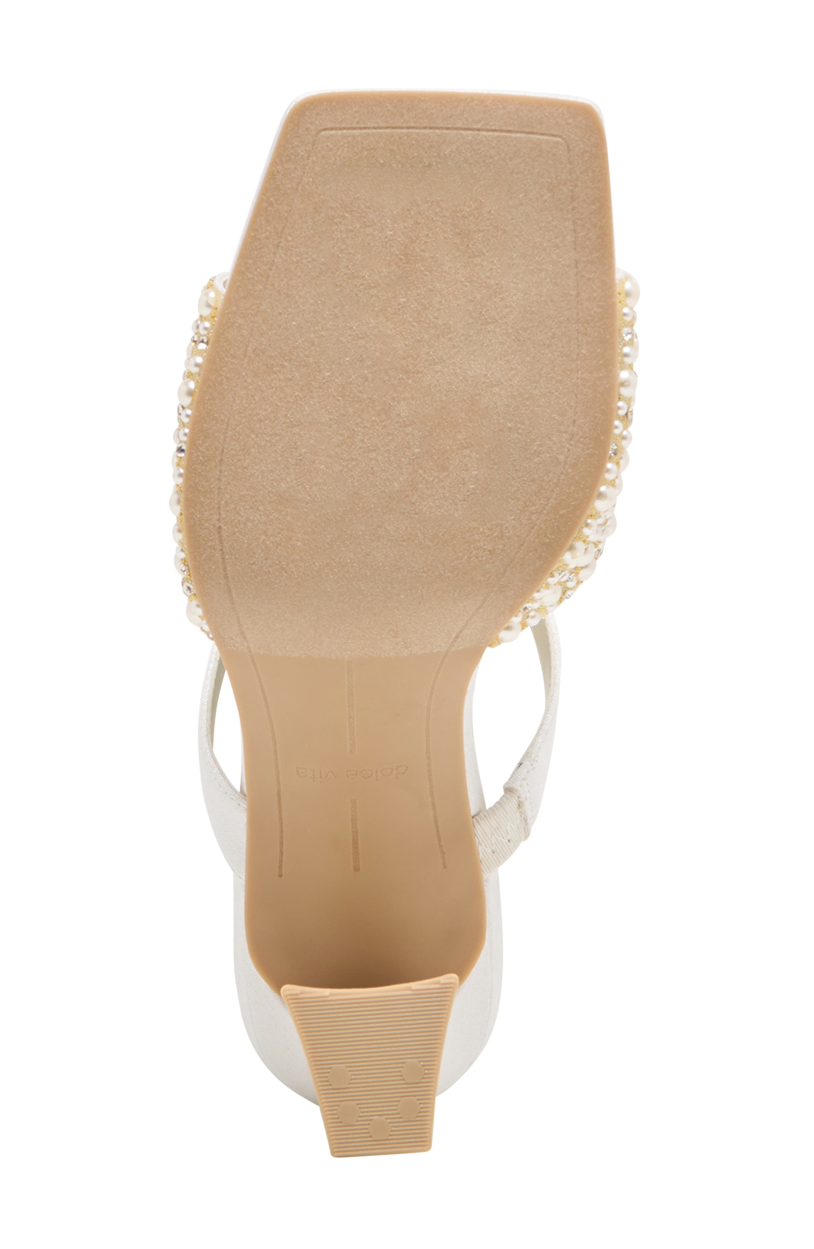 Dolce Vita Nowles Faux Pearl & Rhinestone Sandal, Alternate, color, White Rhinestone