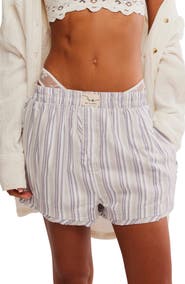 Free People Day to Day Flannel Boxer Pajama Shorts