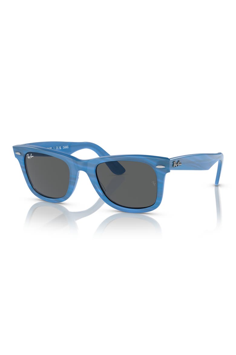 52mm Square Sunglasses, Alternate, color, STRIPED BLUE / GREY