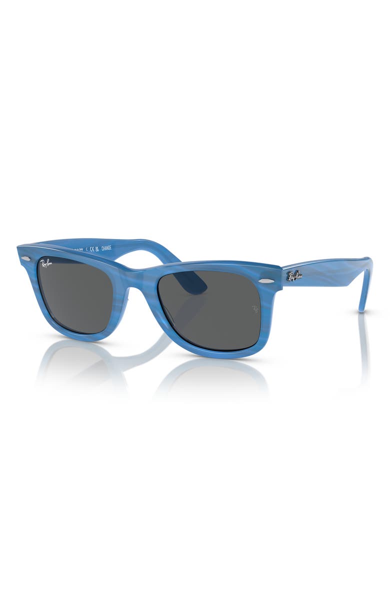 Ray-Ban 52mm Square Sunglasses, Alternate, color, Striped Blue / Grey