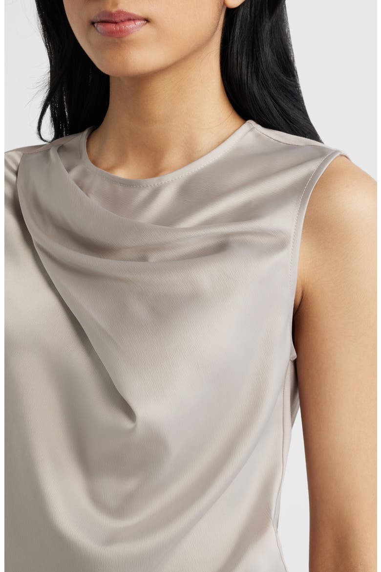 Asymmetric Sleeveless Cowl Neck Top, Alternate, color, PORCINI