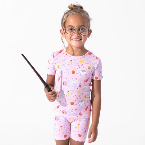 Bellabu Bear Unisex Happee Birthdae Harry Kids 2-piece Short Sleeve & Shorts Pajama Set In Pink