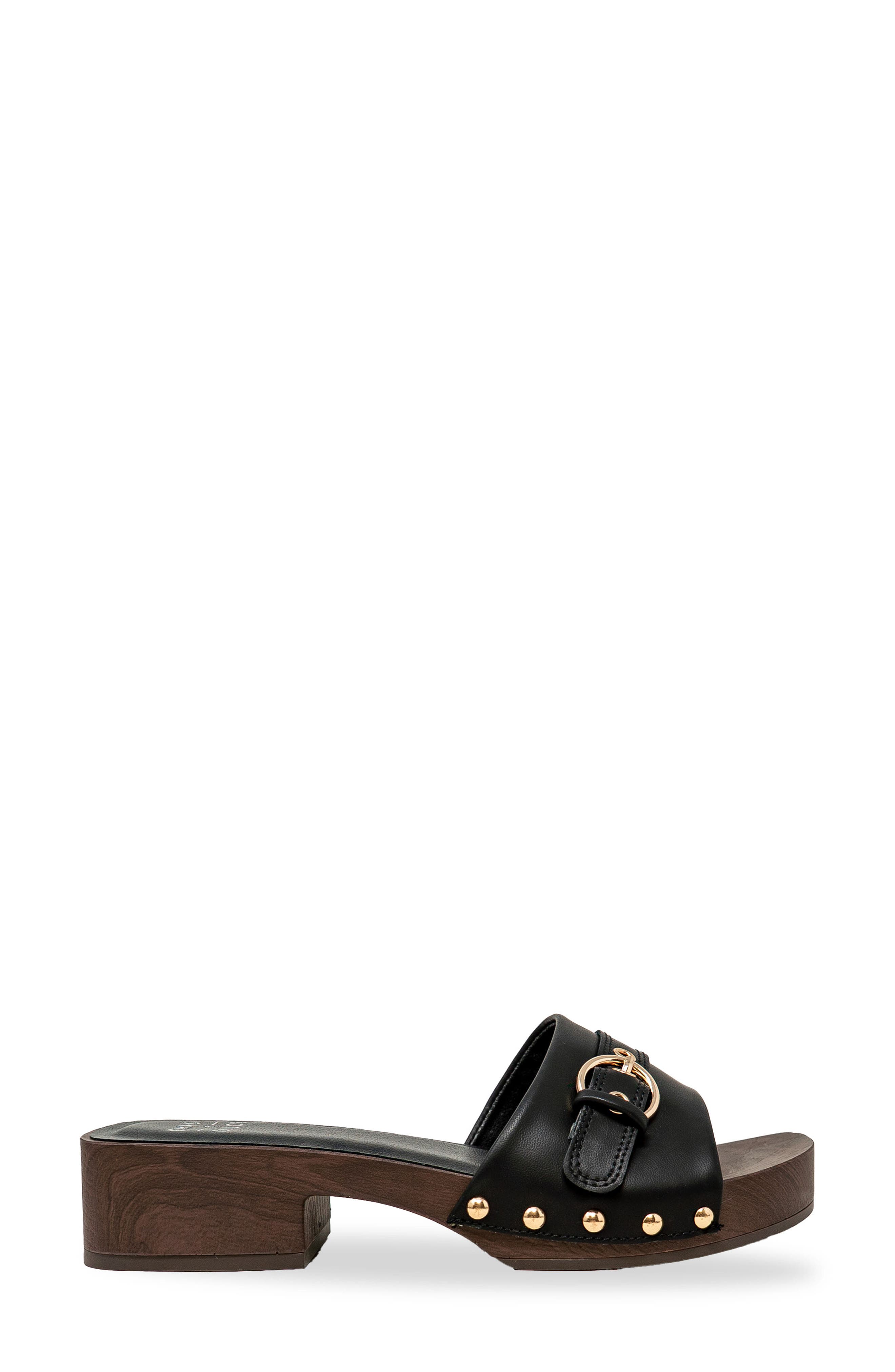 Slide Sandal, Alternate, color, BLACK PU