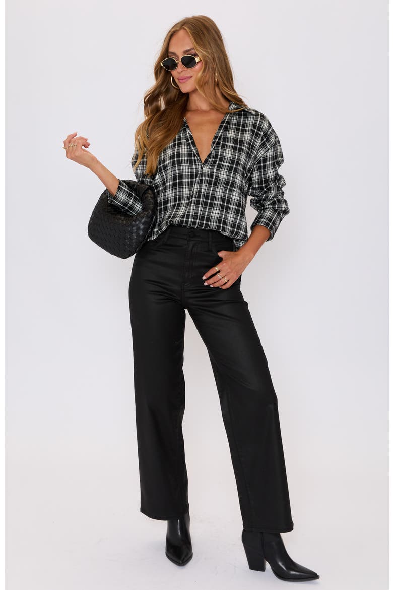 Brooklyn Plaid Button-Up Shirt, Alternate, color, BLACK PLAID