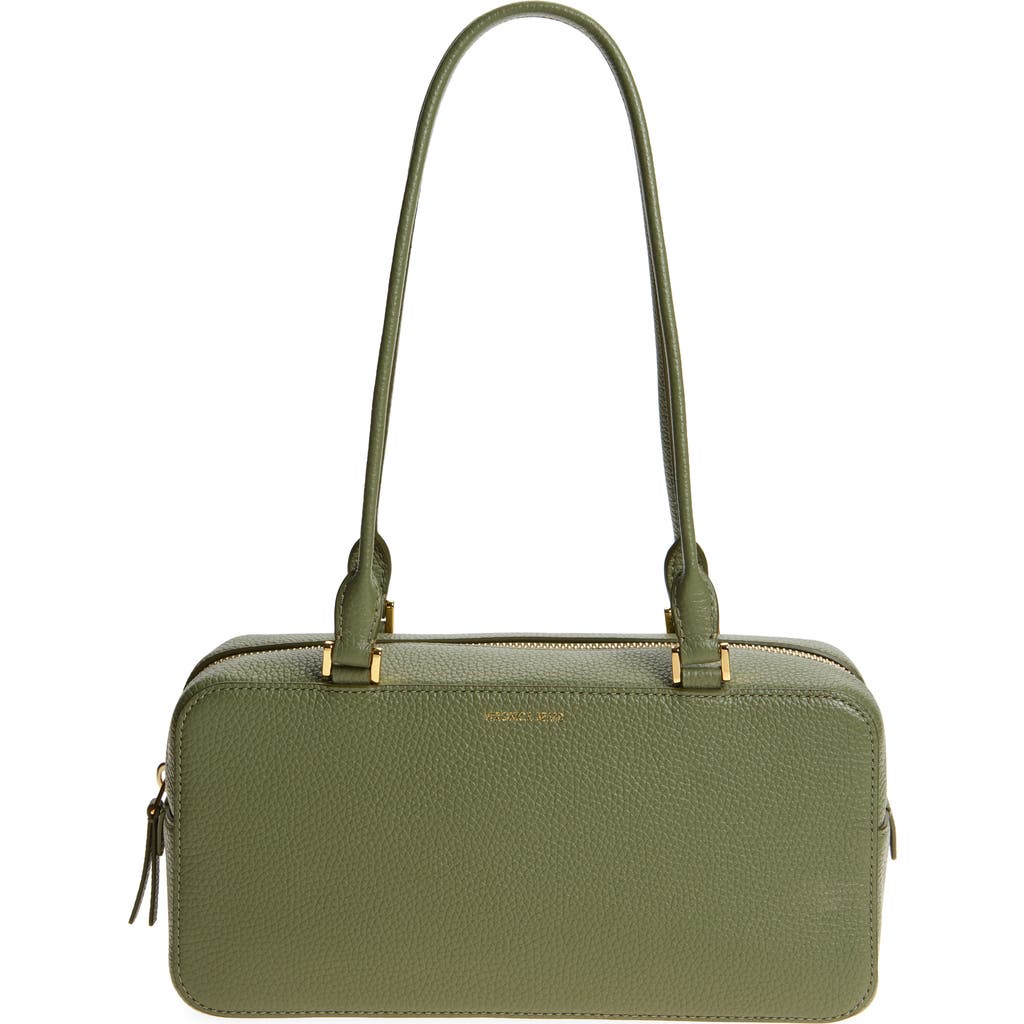 Veronica Beard Boxy Leather Shoulder Bag In Gray