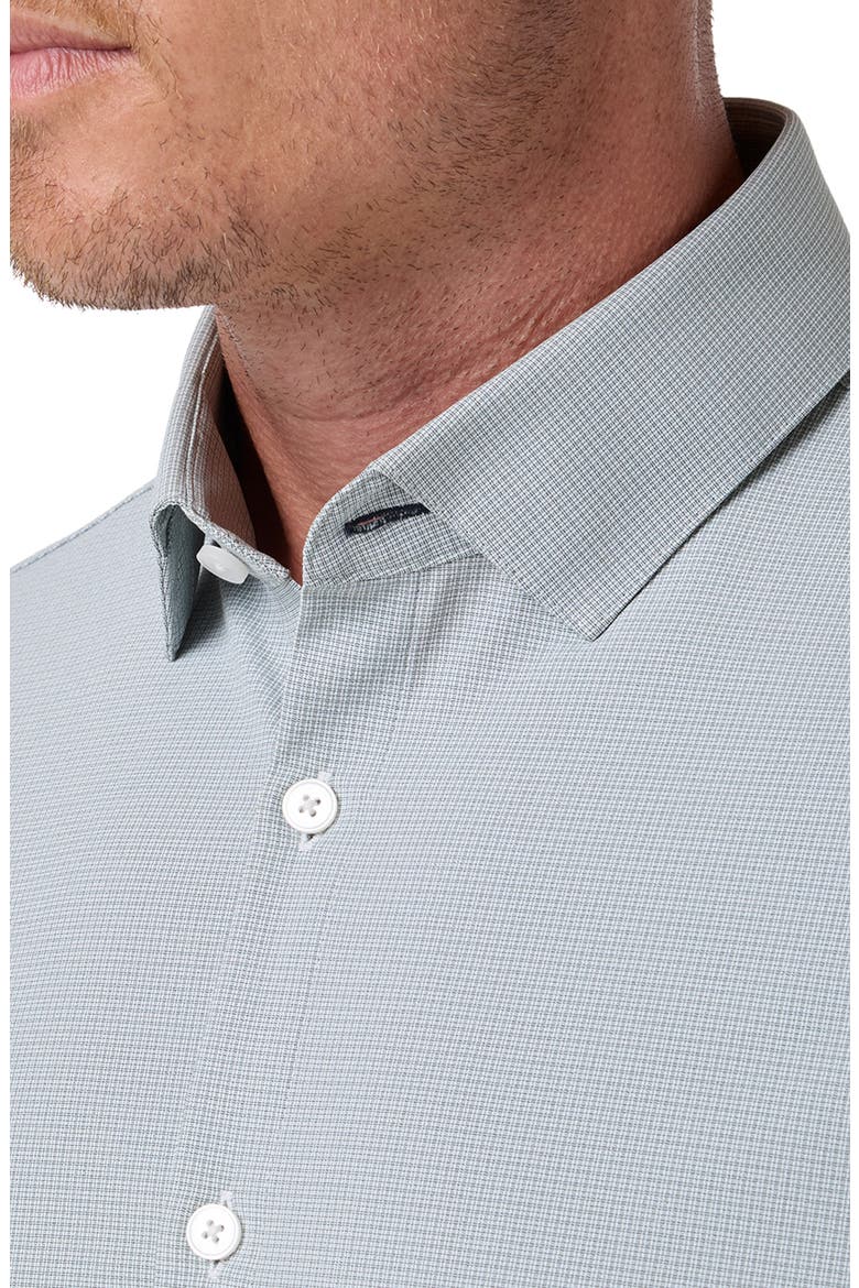 Halyard Trim Fit Plaid Short Sleeve Performance Button-Up Shirt, Alternate, color, HEMLOCK LEVI PLAID