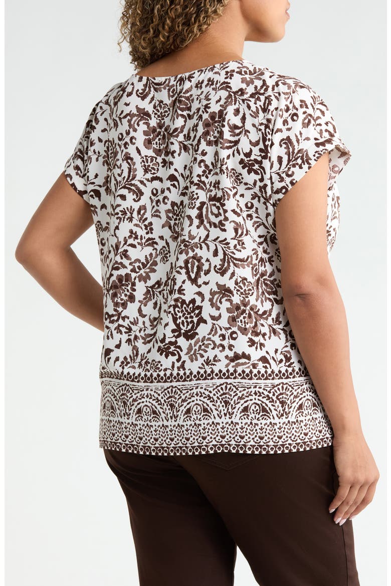 Print Top, Alternate, color, WHITE/ SAND MULTI