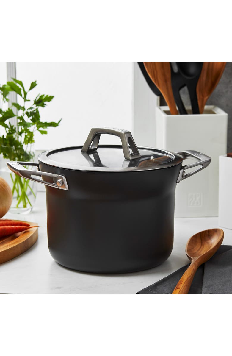 ZWILLING Motion Hard Anodized Nonstick 4-Quart Soup Pot, Alternate, color, Matte Black