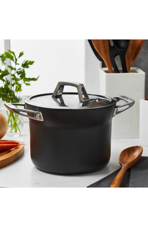 Zwilling Motion Hard Anodized Nonstick 4-quart Soup Pot In Black