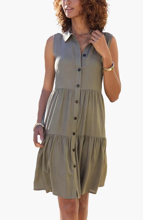 Women's Tiered Shirt Dress