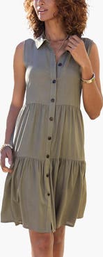 LASCANA Women's Tiered Shirt Dress