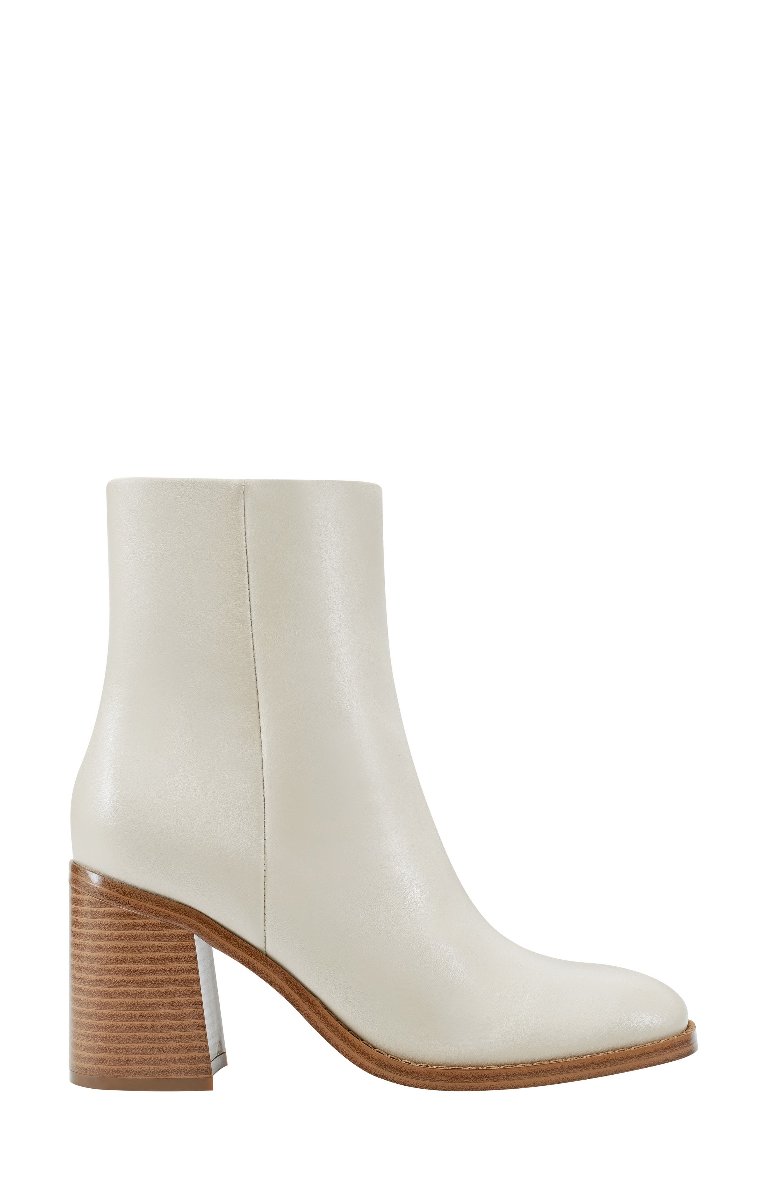 Marc Fisher Block Heel Bootie, Alternate, color, Cream