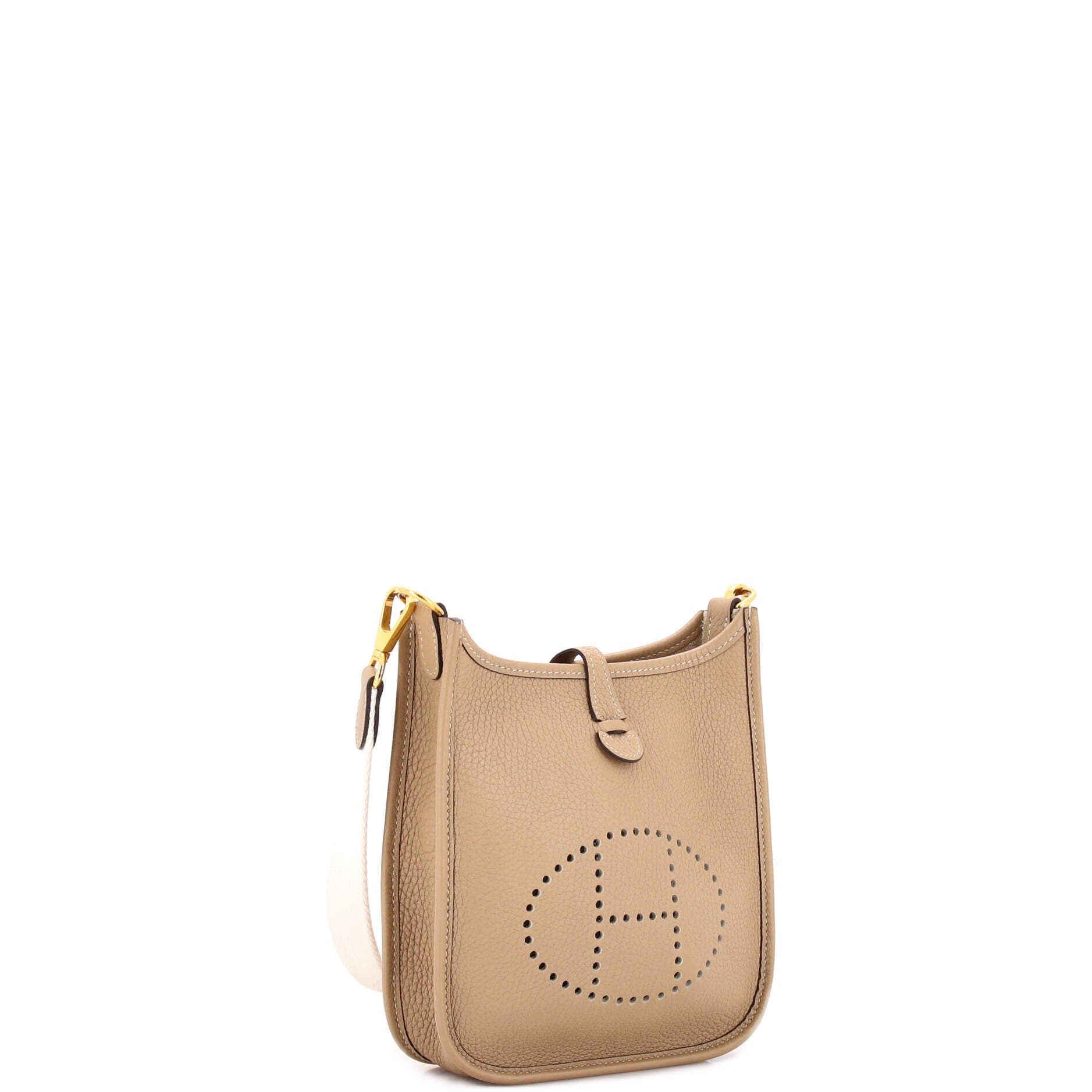 Pre-Owned Hermes Long Strap Evelyne Bag Clemence TPM, Alternate, color, Trench