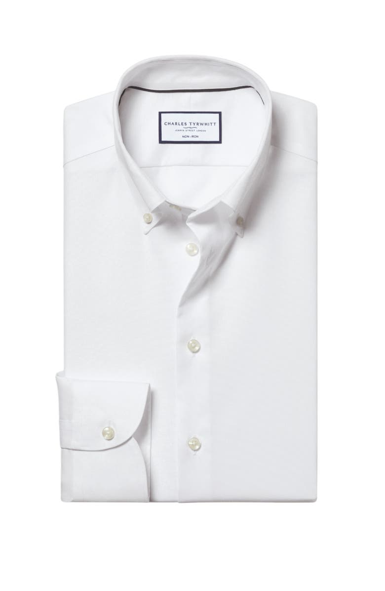 Charles Tyrwhitt Non-Iron Oxford Shirt, Alternate, color, White