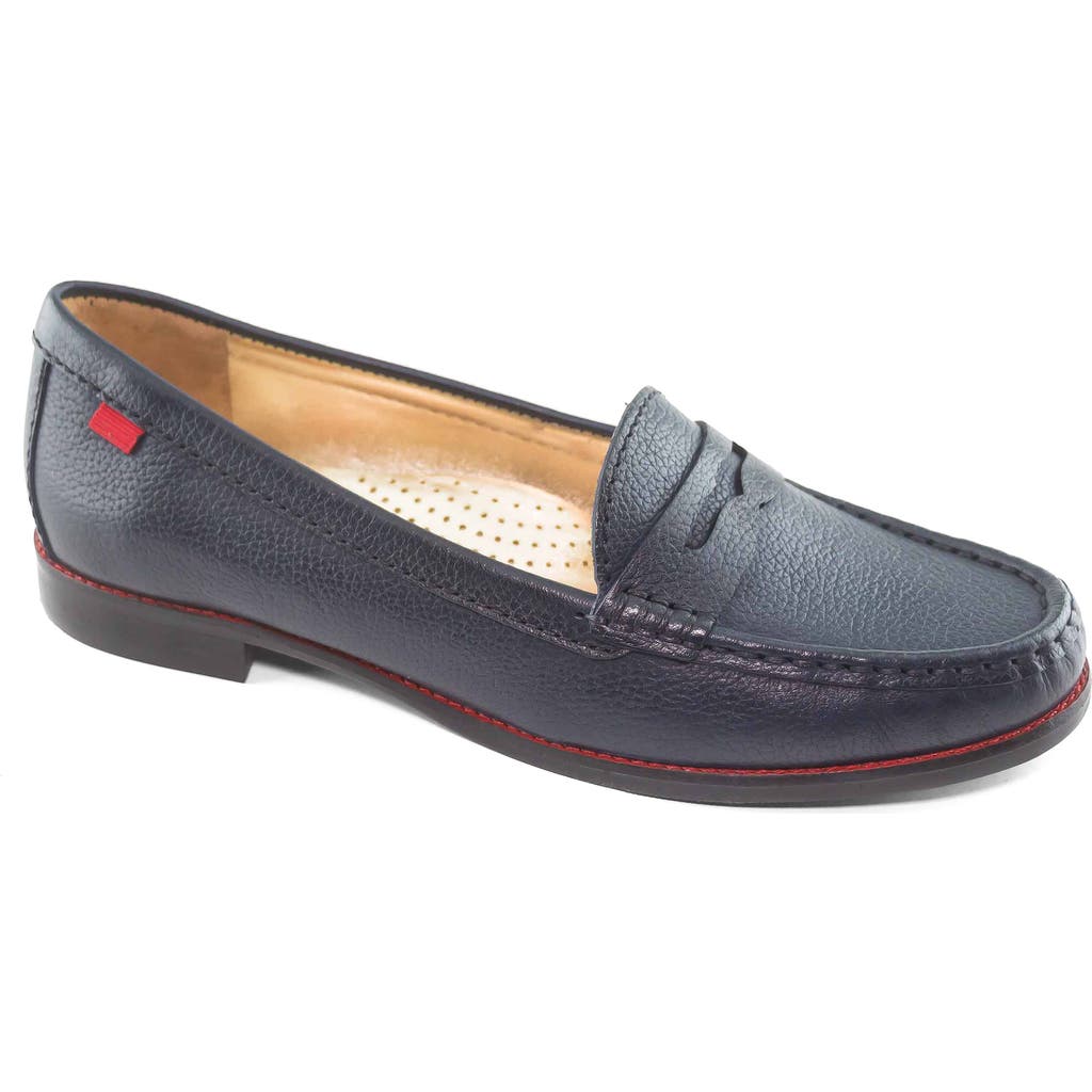 Marc Joseph New York East Village Penny Loafer In Navy Grainy