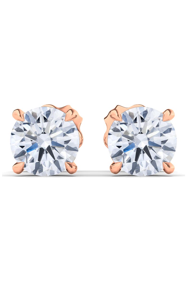 Round Lab Created Diamond Stud Earrings, Main, color, 6.00 CTW ROSE GOLD