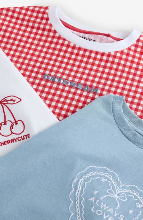 Next Kids' Assorted 3-pack Cotton Graphic T-shirts In Red